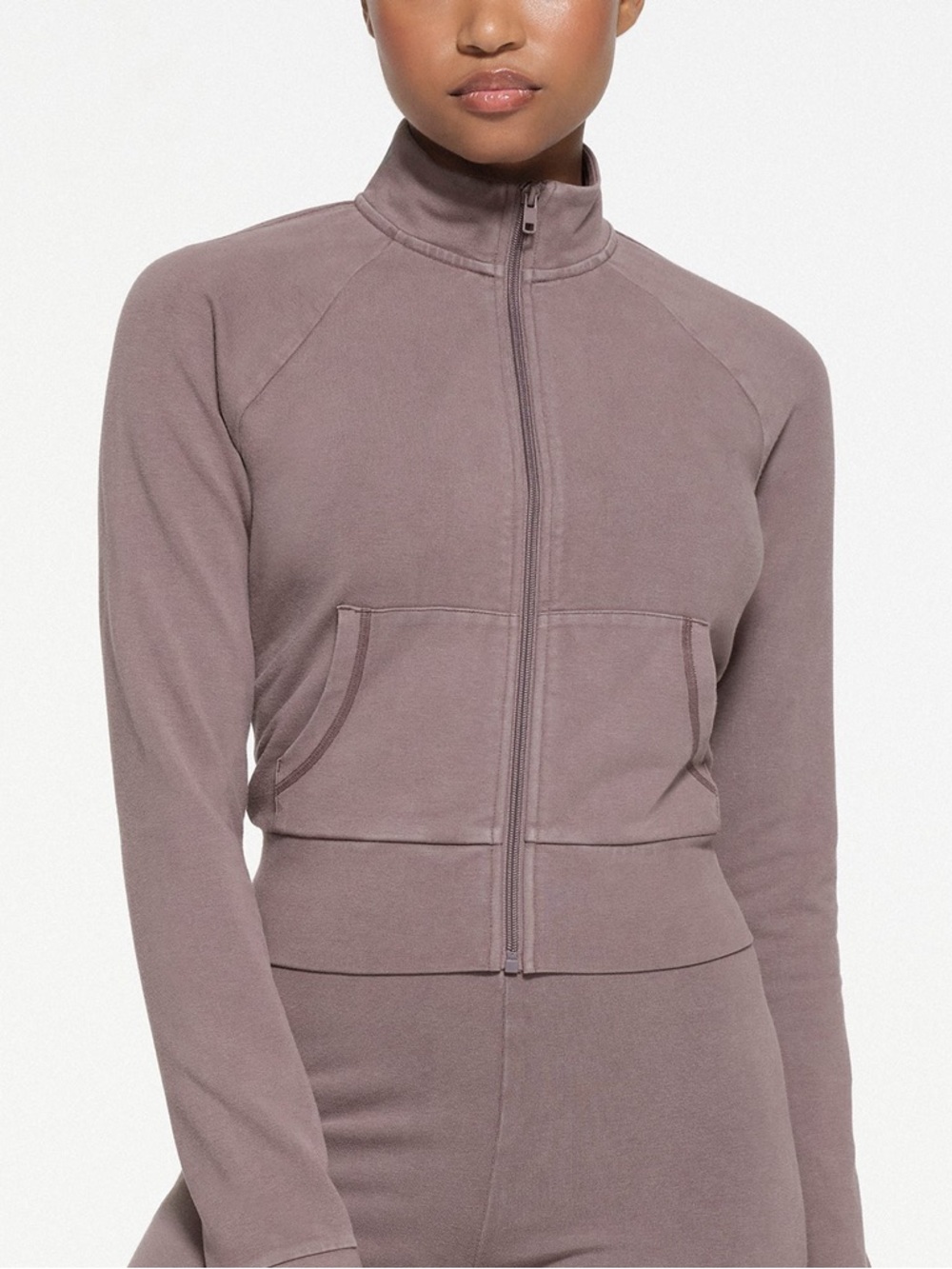 Skims Outdoor Track Jacket brown purple long sleeve NWT medium athleisure